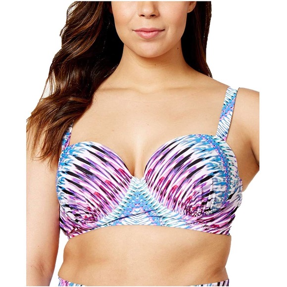 Raisins Other - Raisins Plus Size Bustier Swim Bikini Top 16W